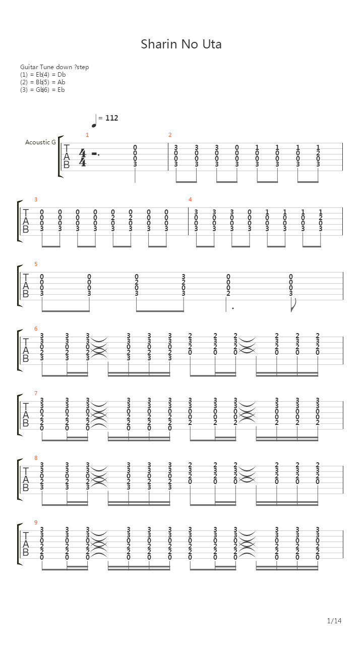 Sharin No Uta吉他谱