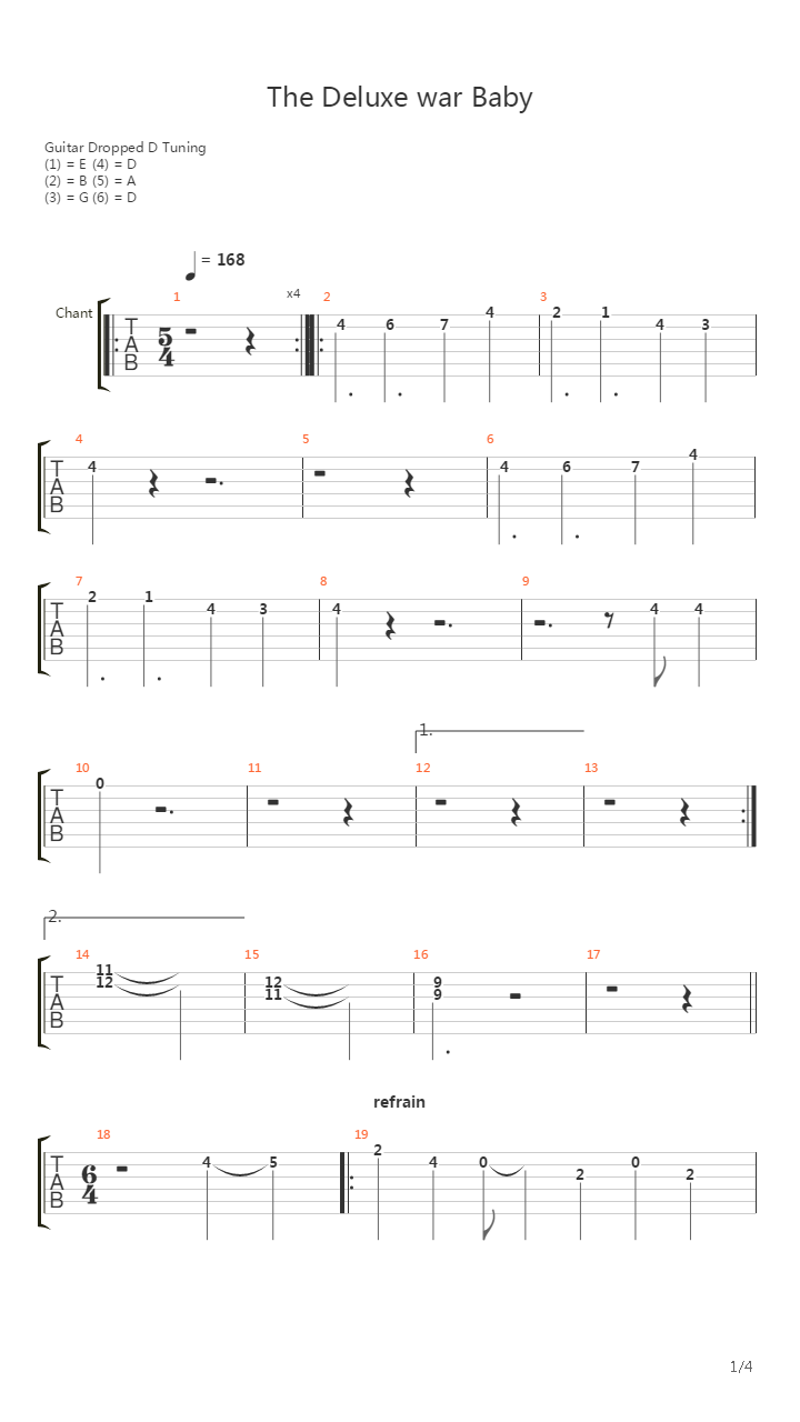 The Deluxe War Baby吉他谱