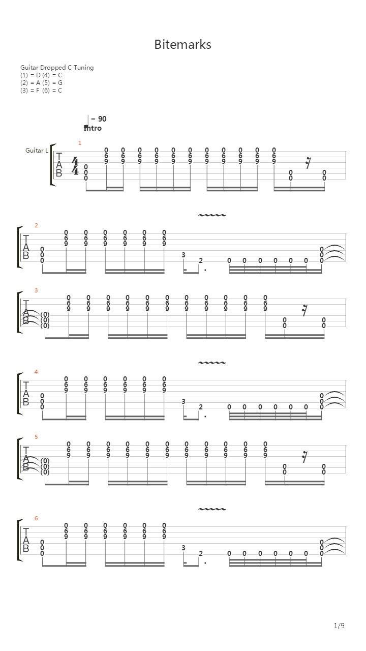 Bitemarks吉他谱