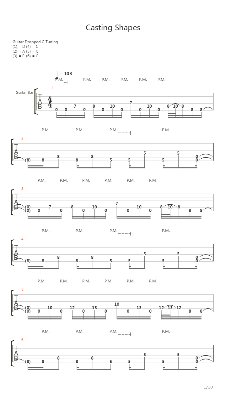 Casting Shapes吉他谱