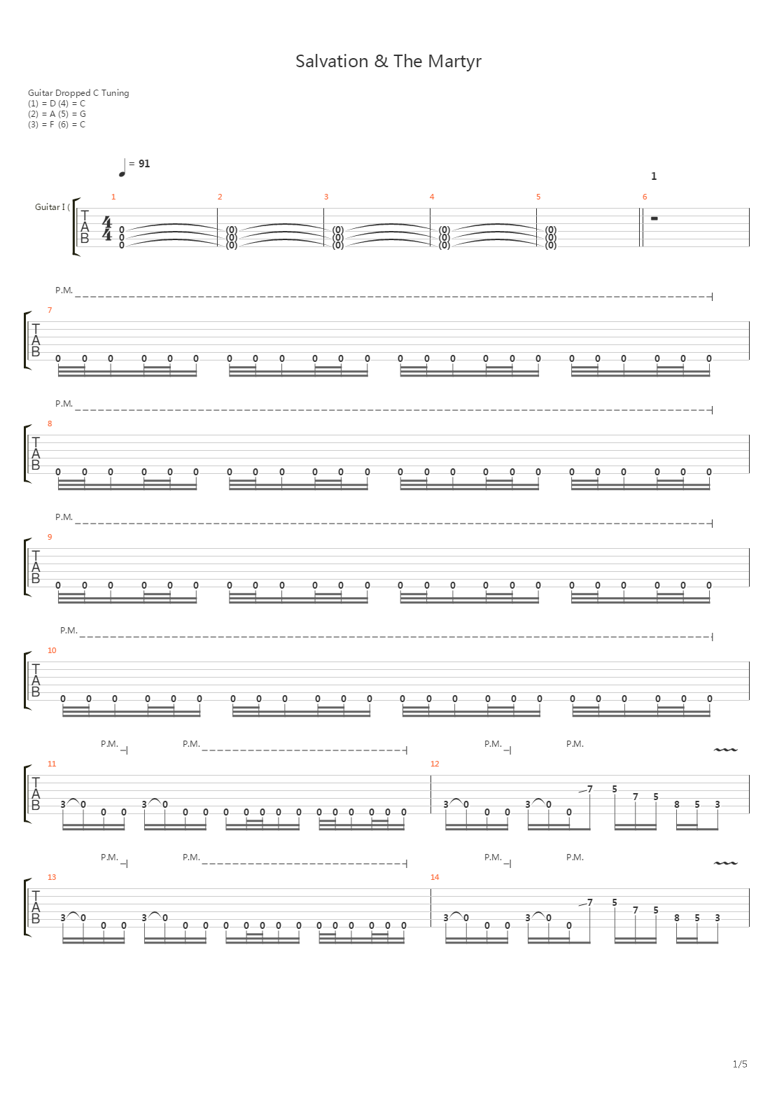 Salvation And The Martyr吉他谱