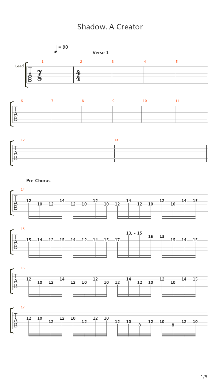 Shadow A Creator吉他谱