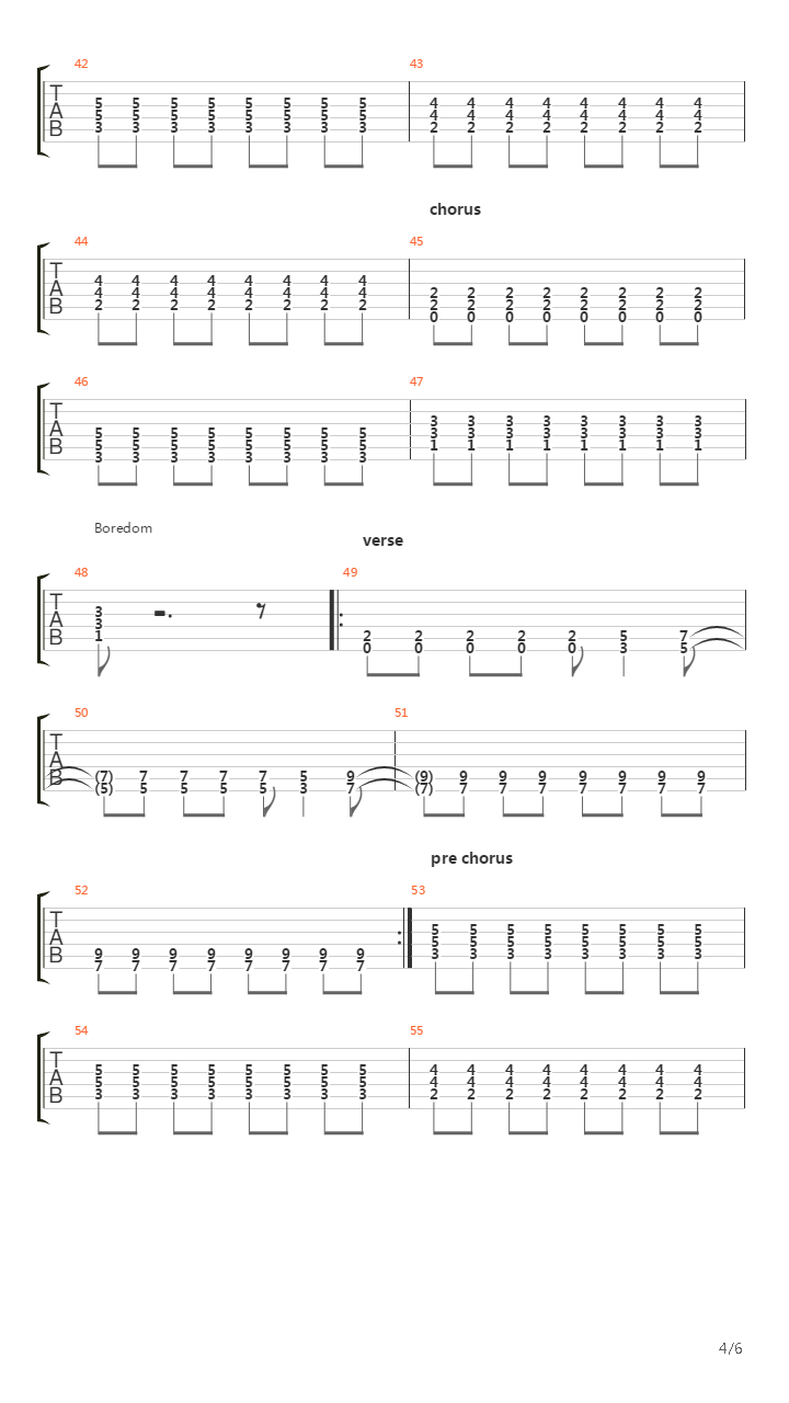 Boredom吉他谱