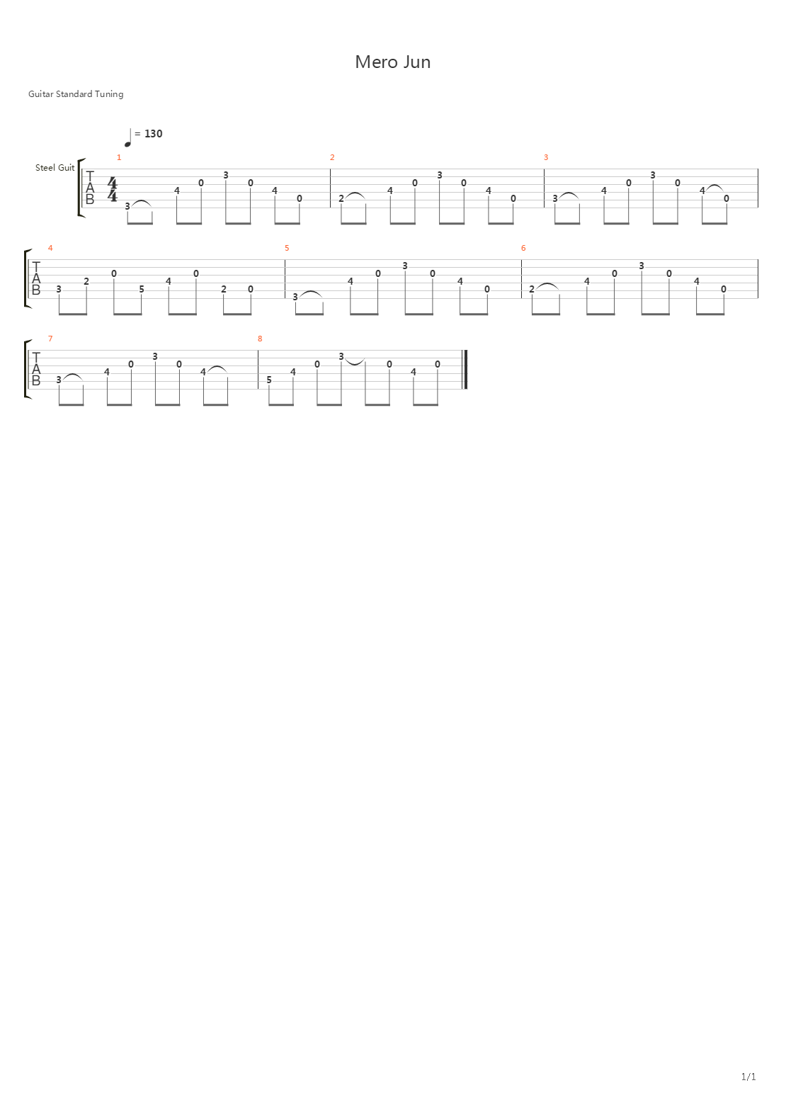 Mero Jun吉他谱