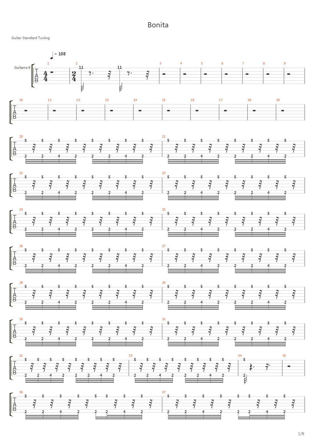 Bonita吉他谱