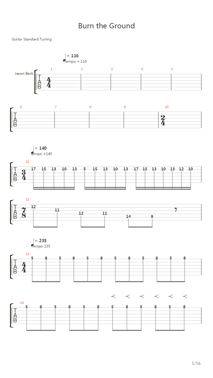 Burn The Ground吉他谱