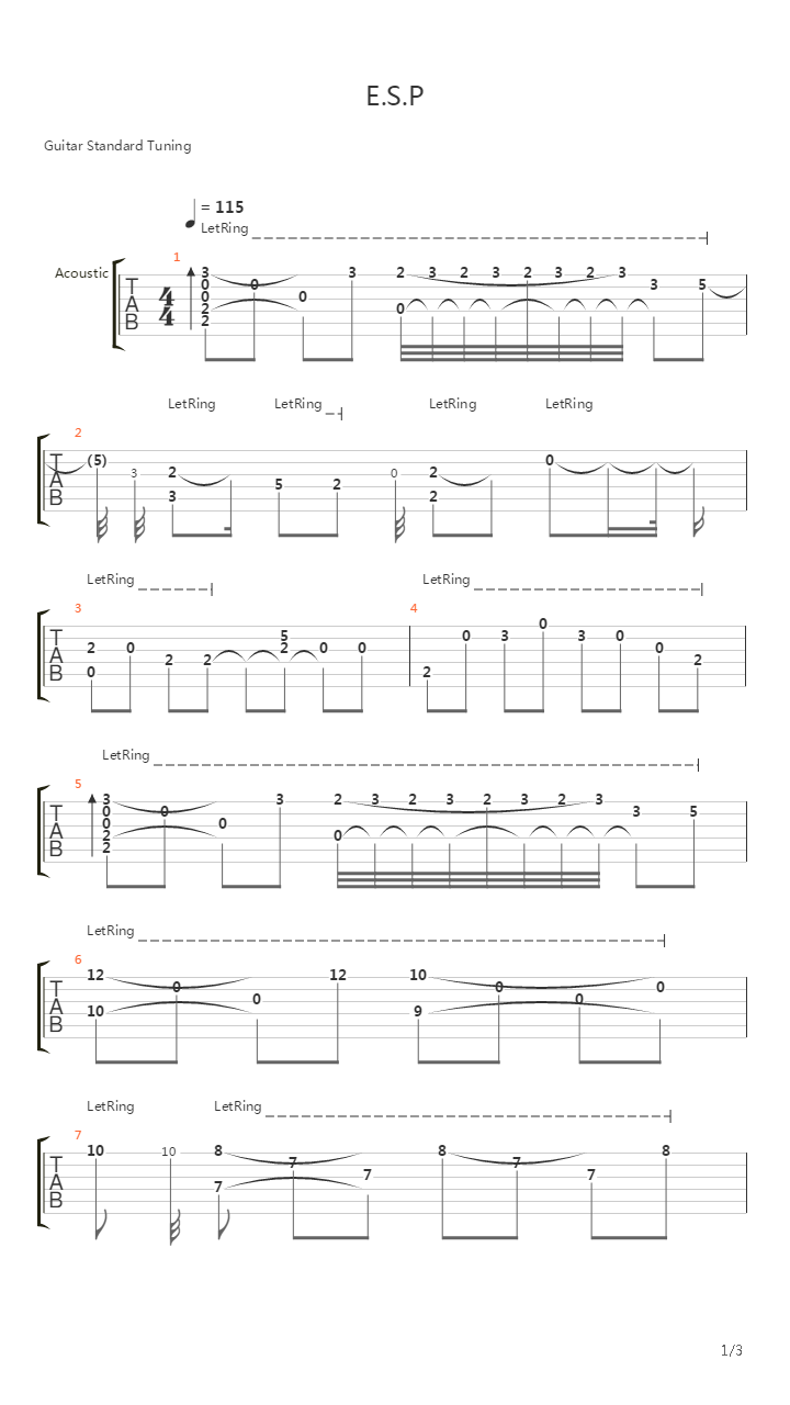 Esp吉他谱