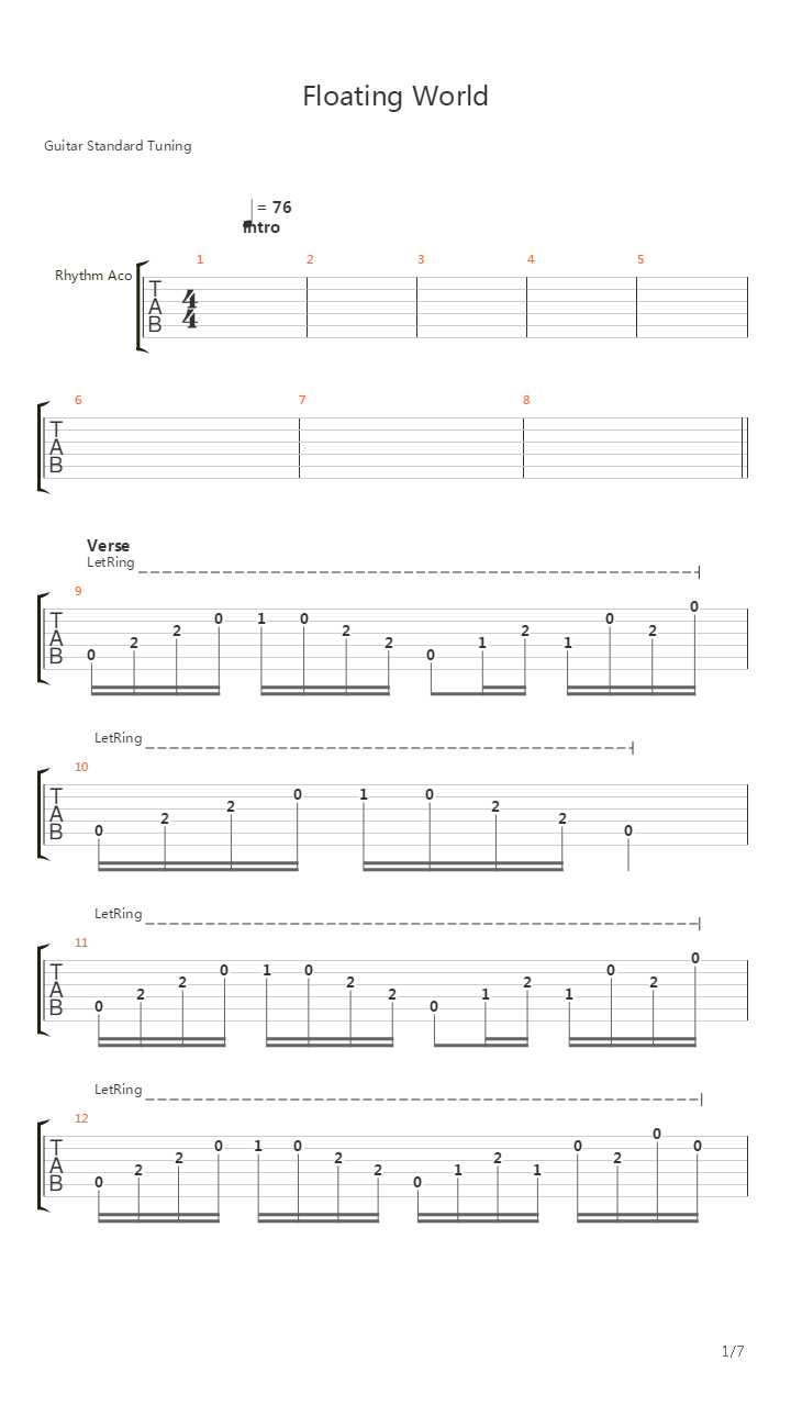 Floating World吉他谱