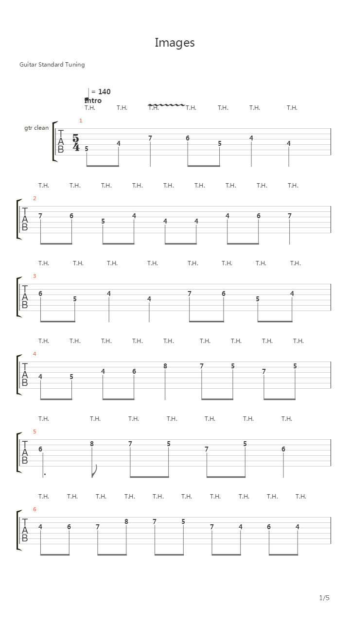Images吉他谱