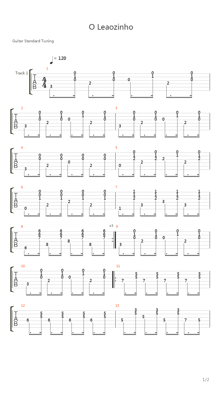 O Leaozinho吉他谱