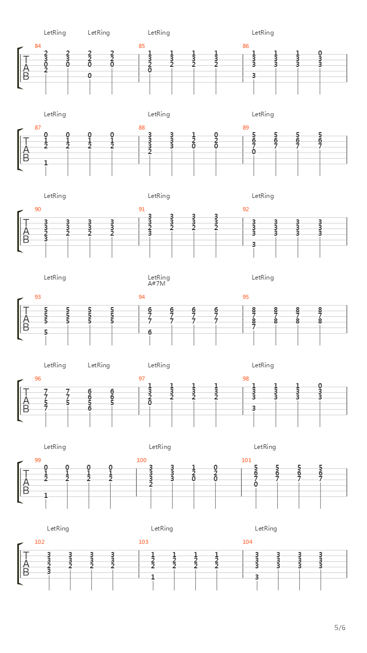 Ocano吉他谱