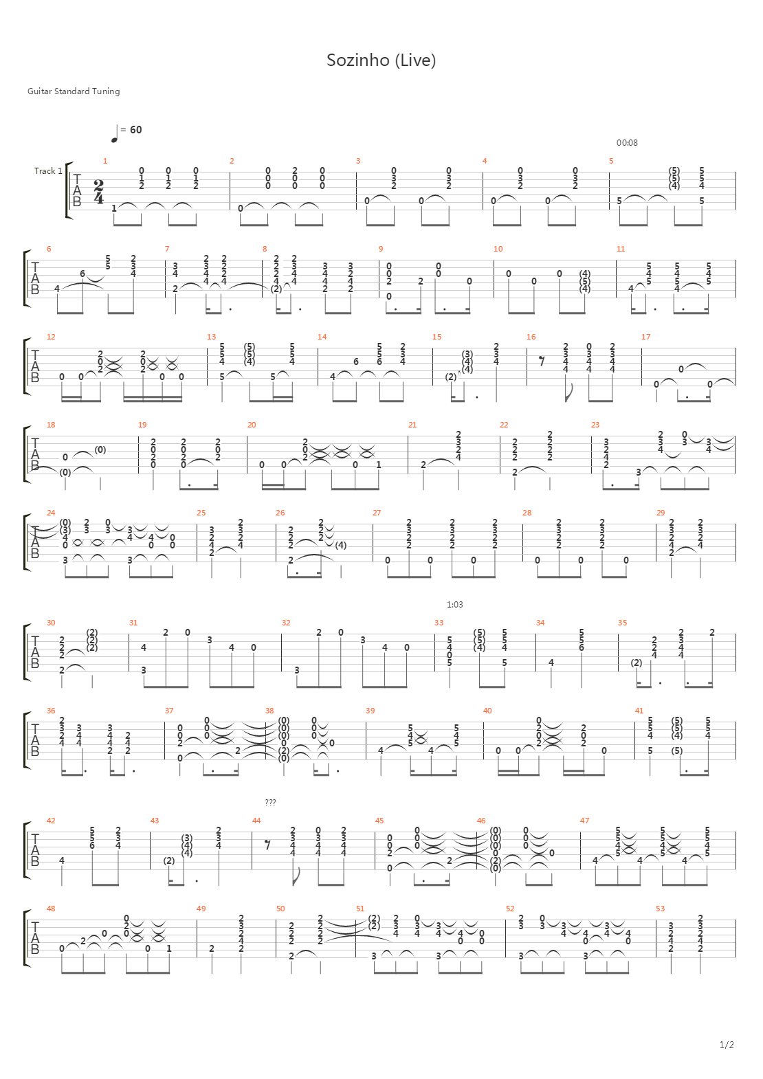 Sozinho吉他谱