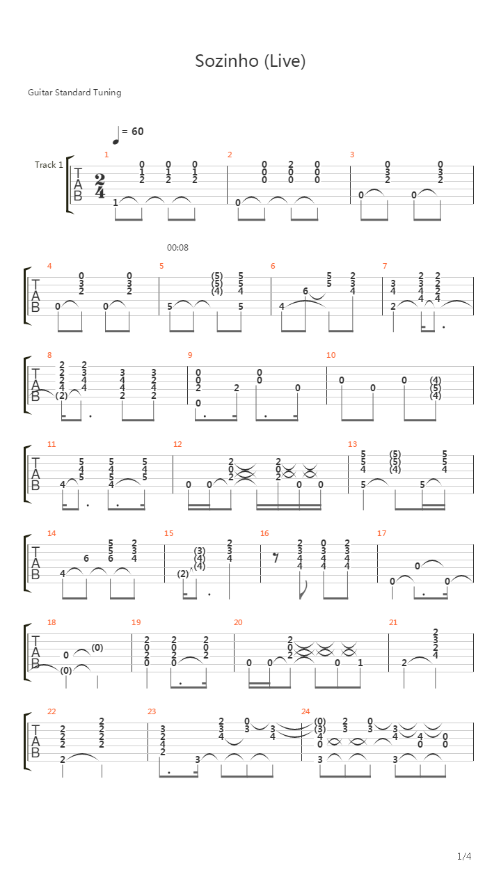 Sozinho吉他谱