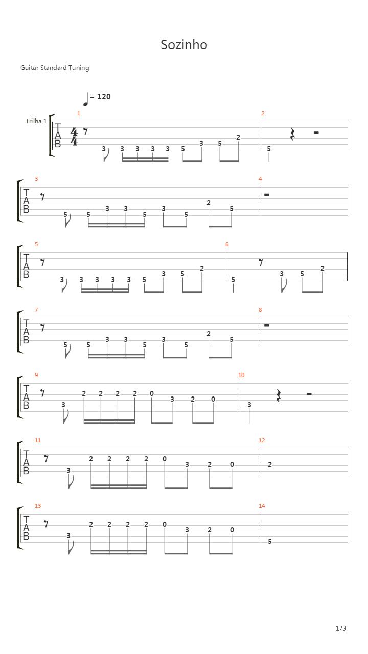 Sozinho吉他谱