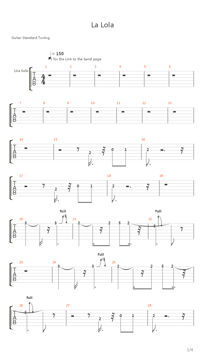 La Lola吉他谱