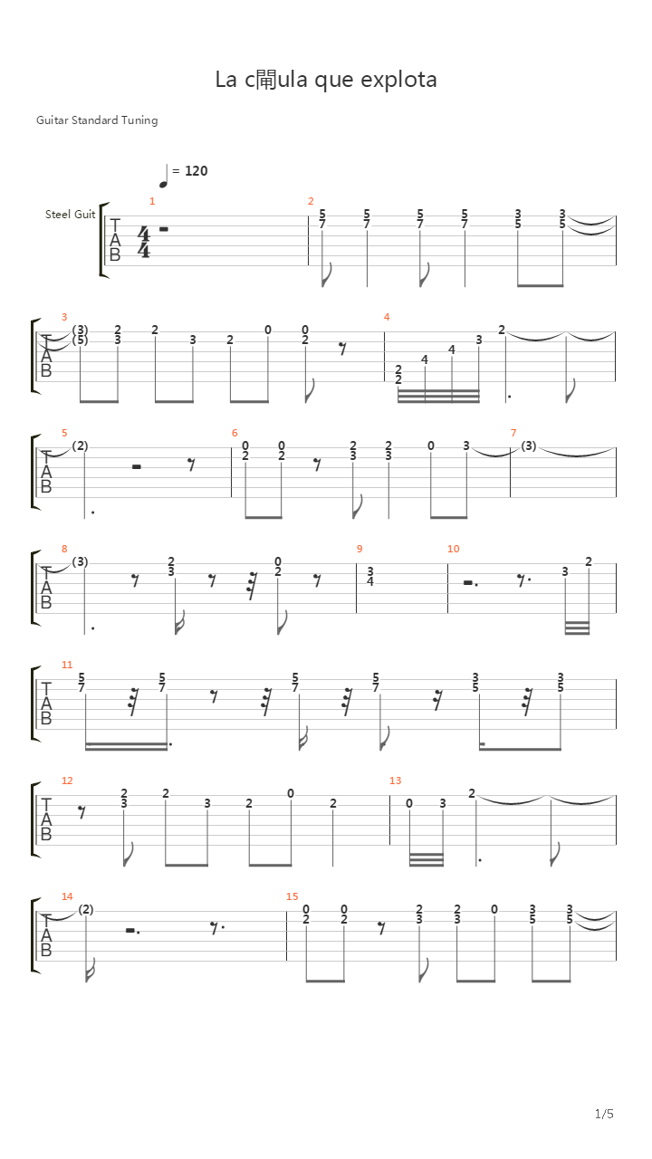 La Celula Que Explota吉他谱