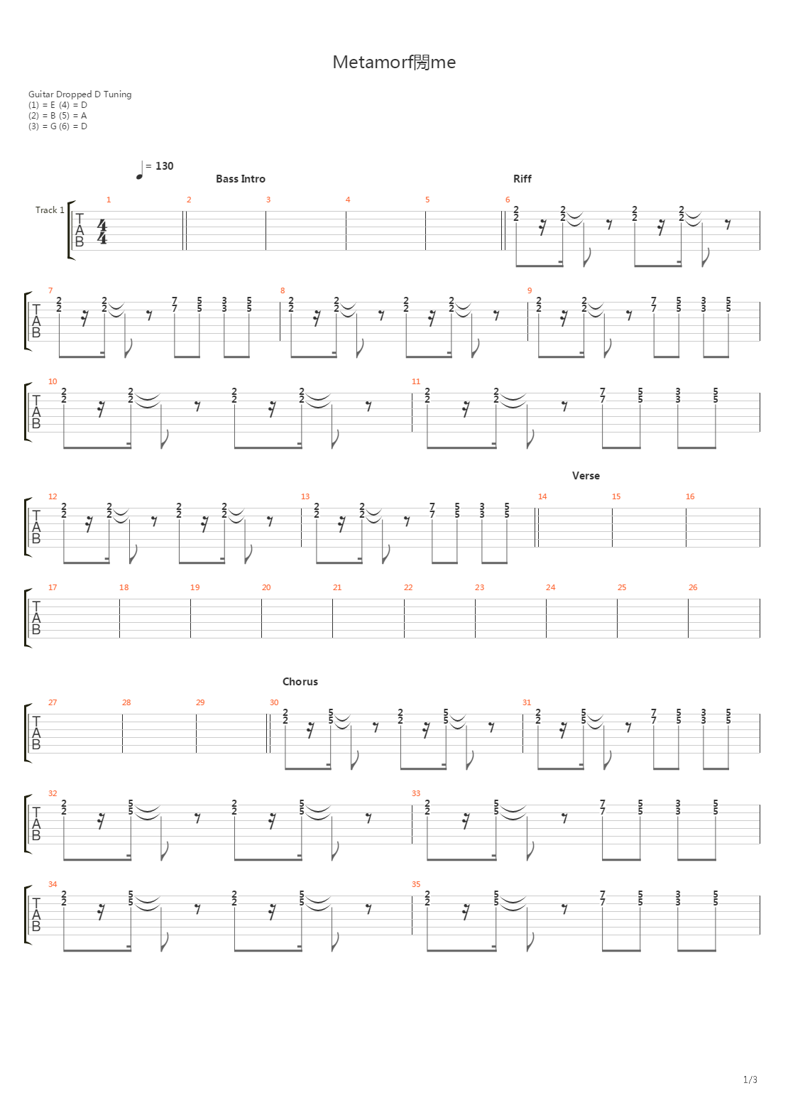 Metamorfeame吉他谱
