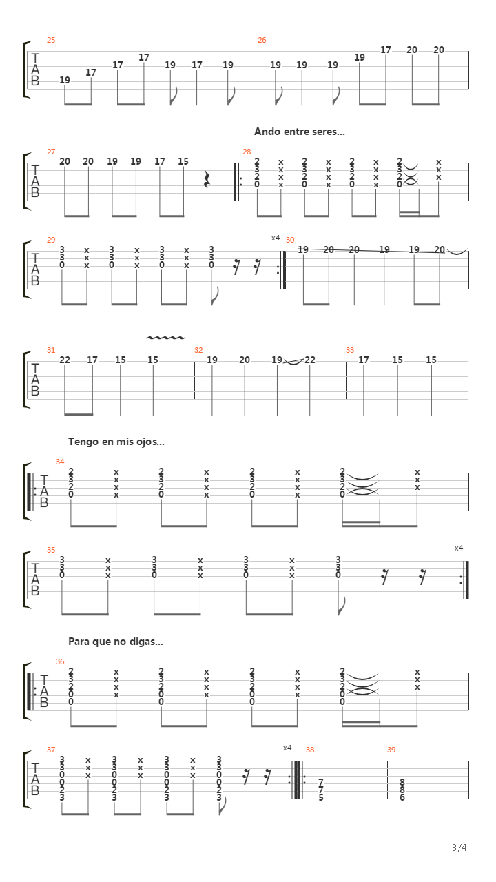 Para Que No Digas Que No Pienso En T吉他谱