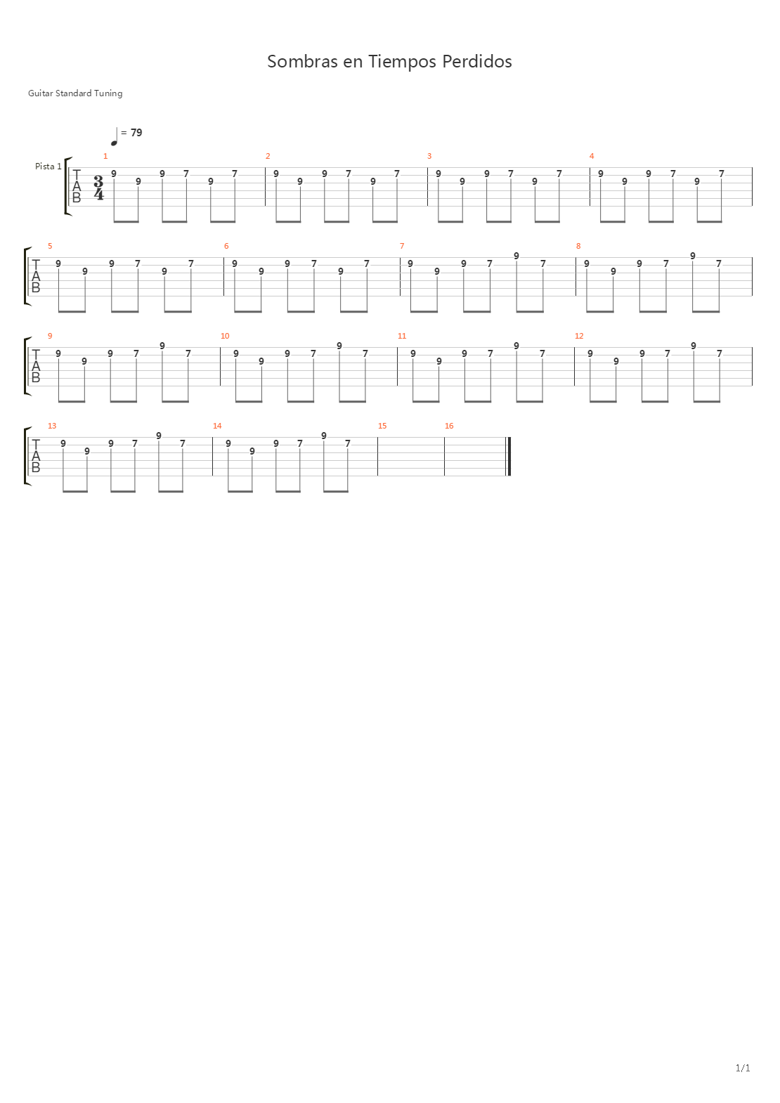 Sombras En Tiempos Perdidos吉他谱