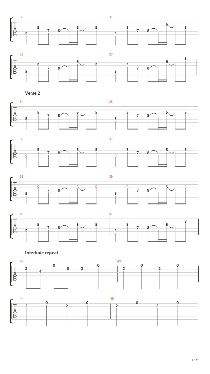 Tortuga吉他谱