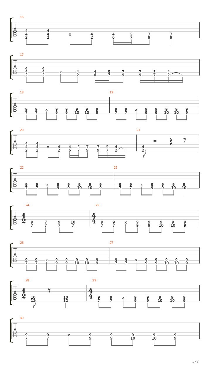 Long Line Of Cars吉他谱