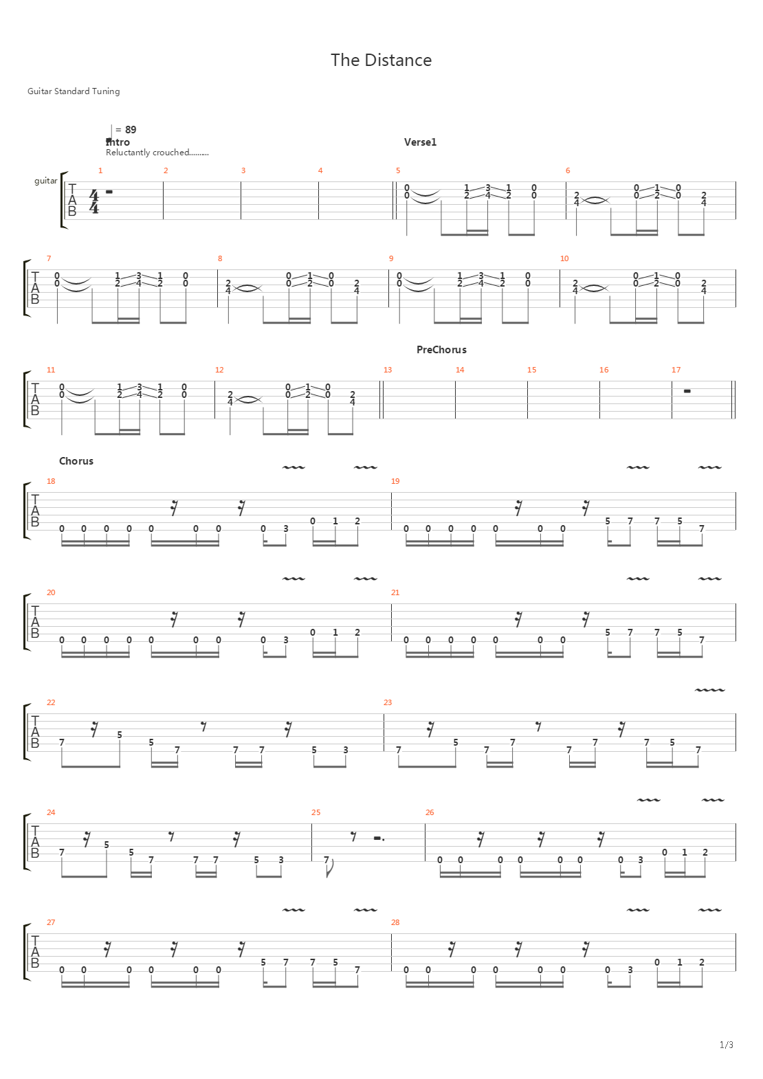 The Distance吉他谱