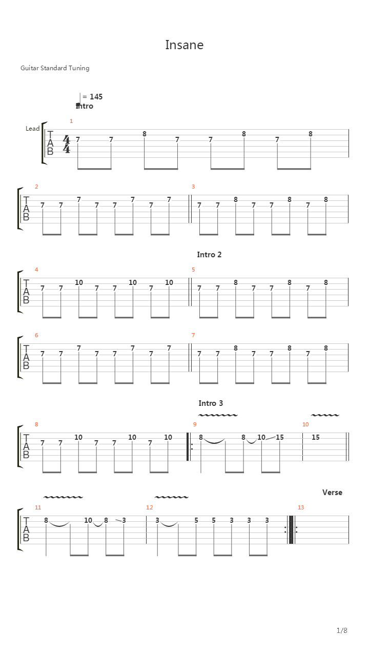 Insae吉他谱