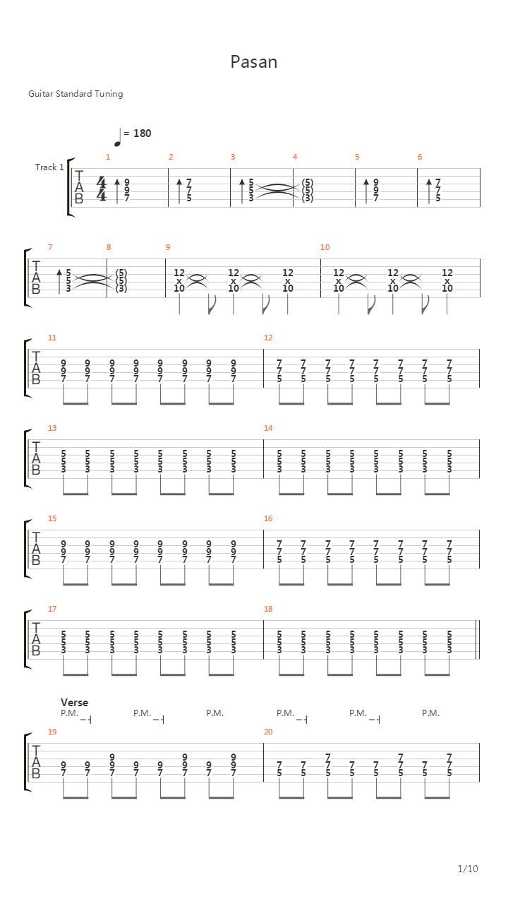 Pasan吉他谱