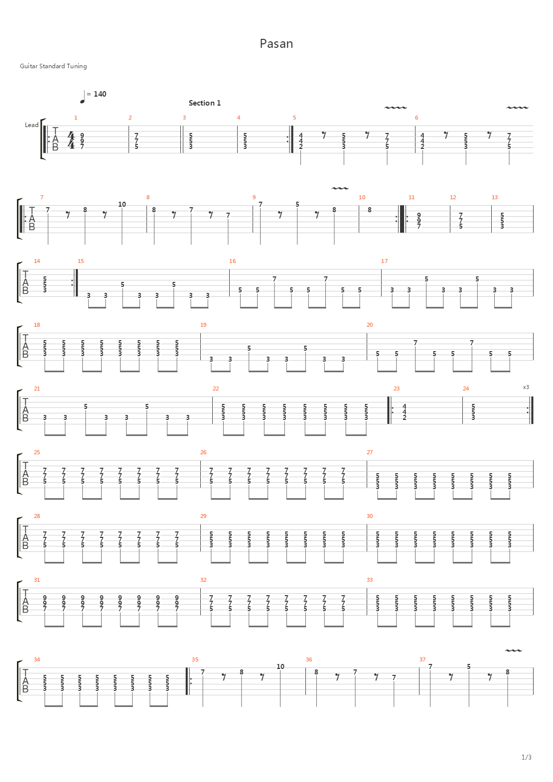 Pasan吉他谱