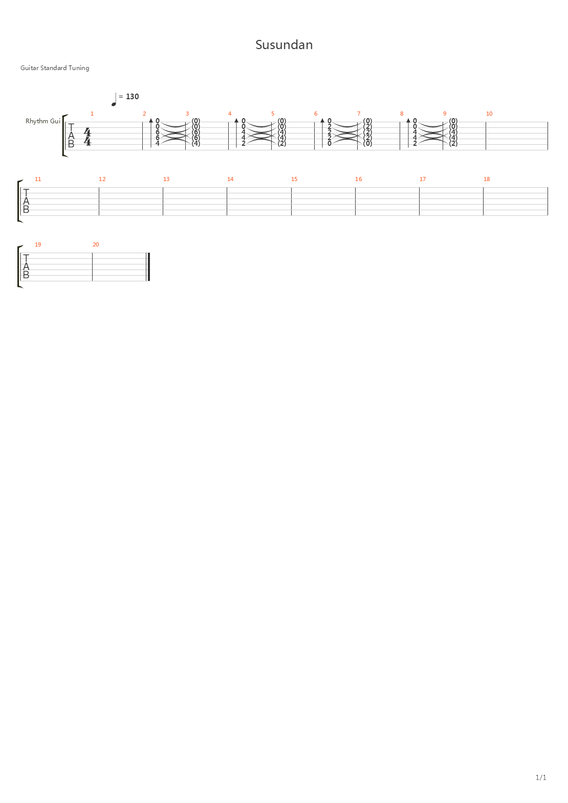 Susundan吉他谱