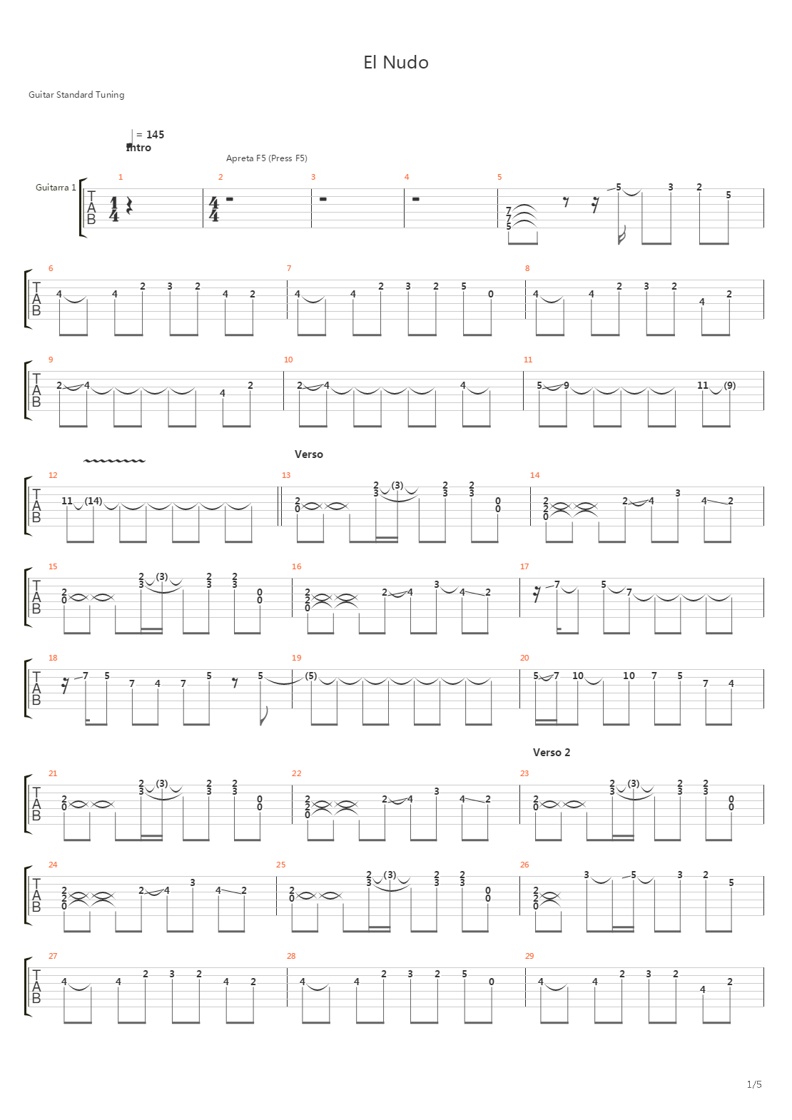 El Nudo吉他谱