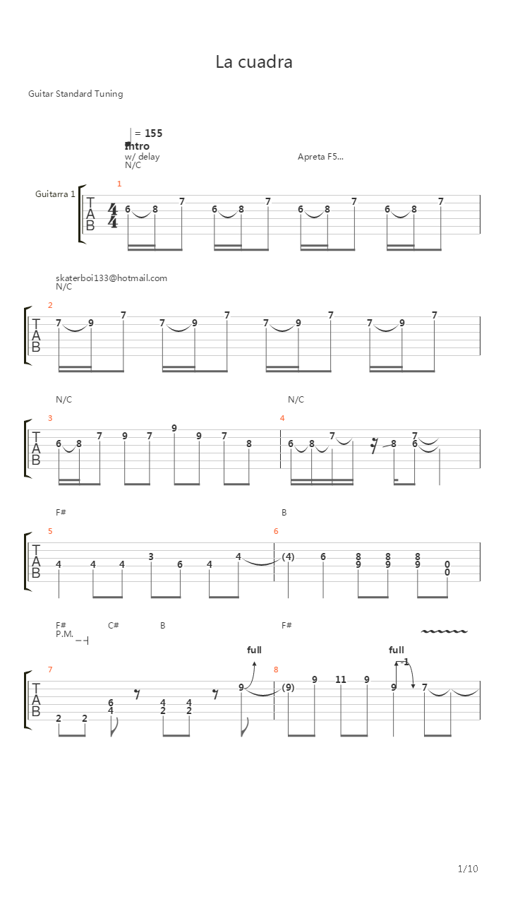 La Cuadra吉他谱