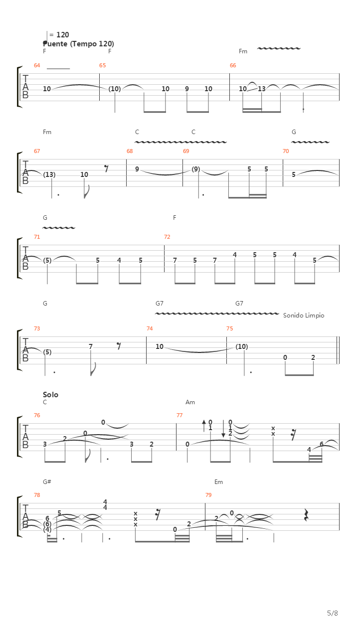 Parte Menor吉他谱