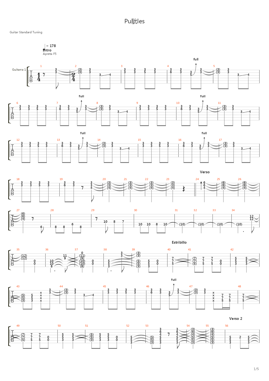 Puales吉他谱