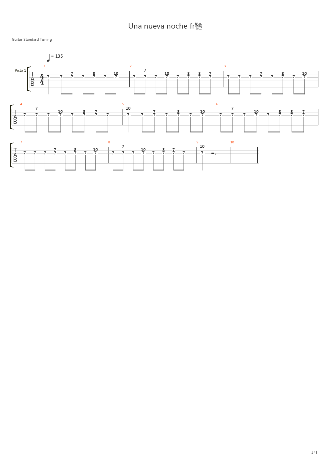 Una Nueva Noche Fra吉他谱