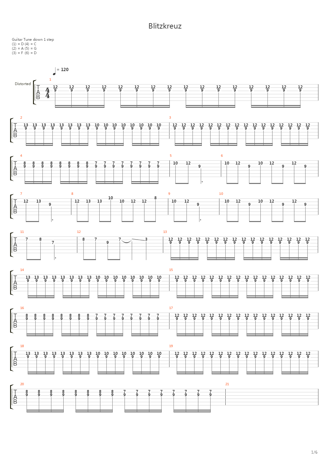 Blitzkreuz吉他谱