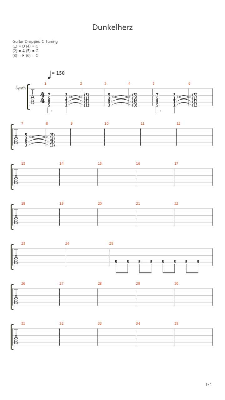 Dunkelherz吉他谱