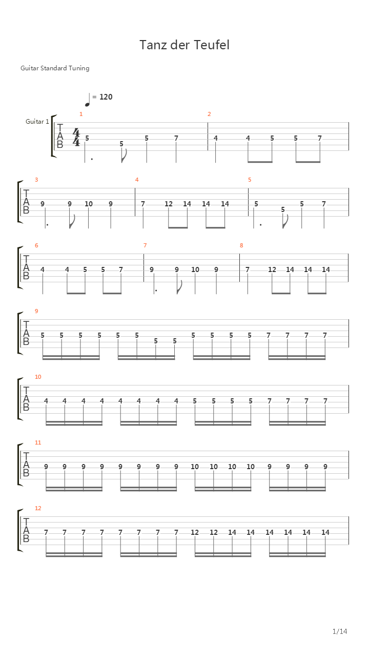Tanz Der Teufel吉他谱