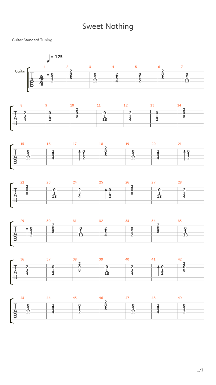 Sweet Nothing吉他谱