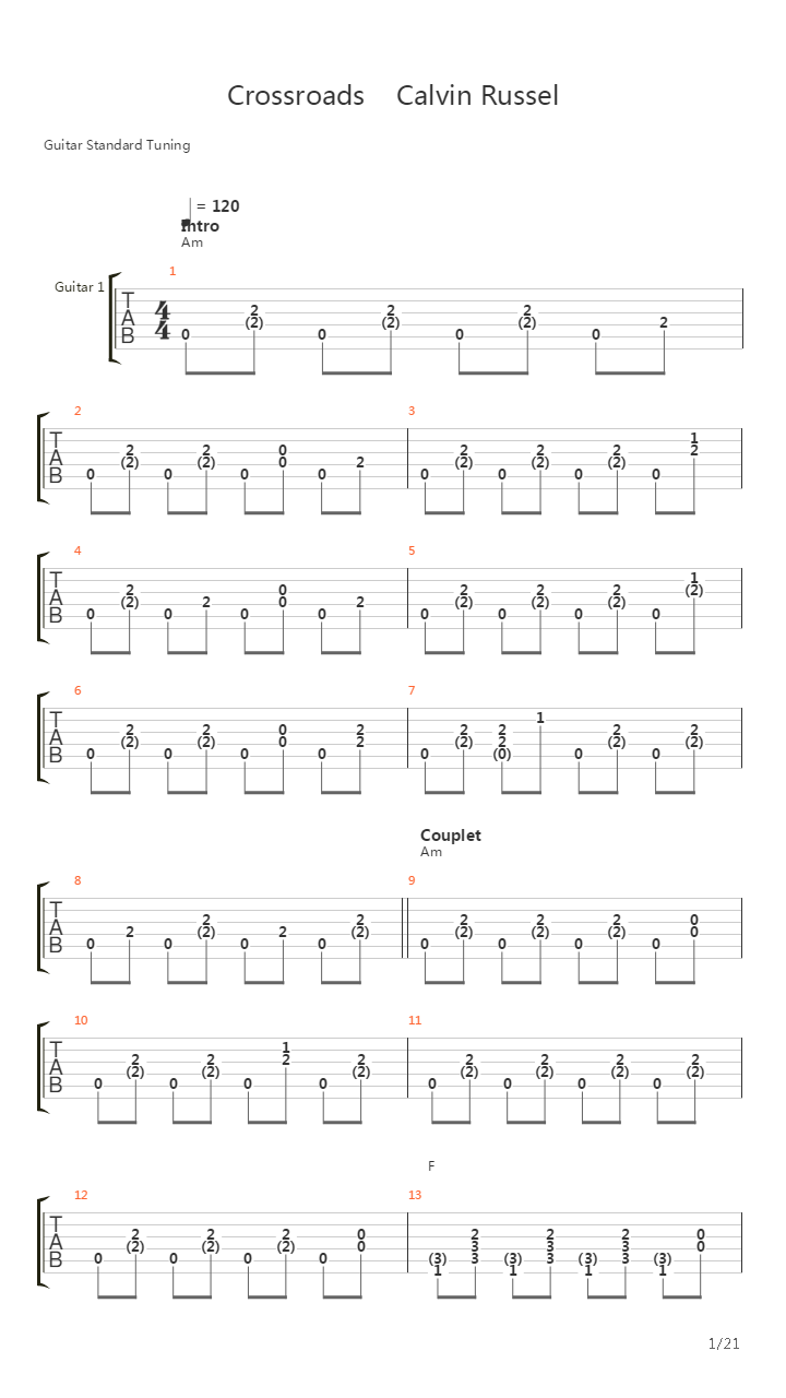 Crossroads吉他谱