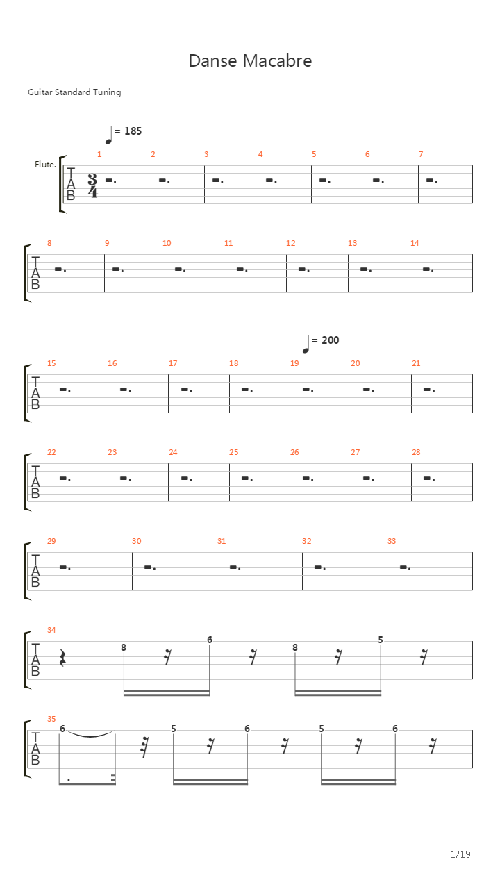 Danse Macabre吉他谱
