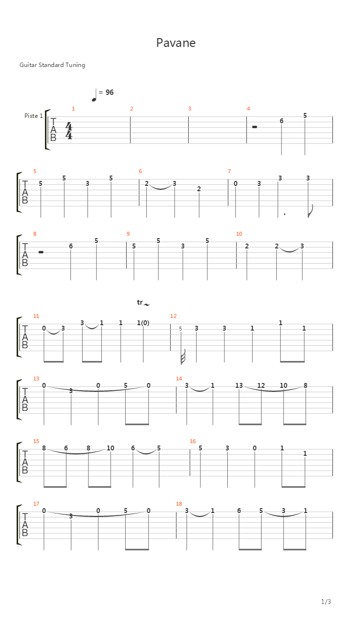 Pavane吉他谱