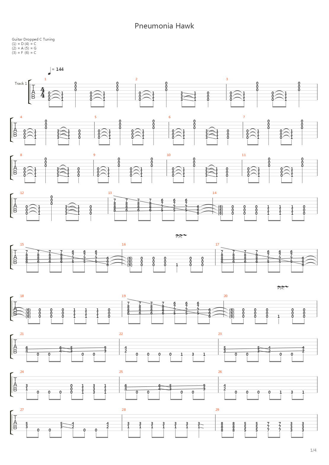 Pneumonia Hawk吉他谱