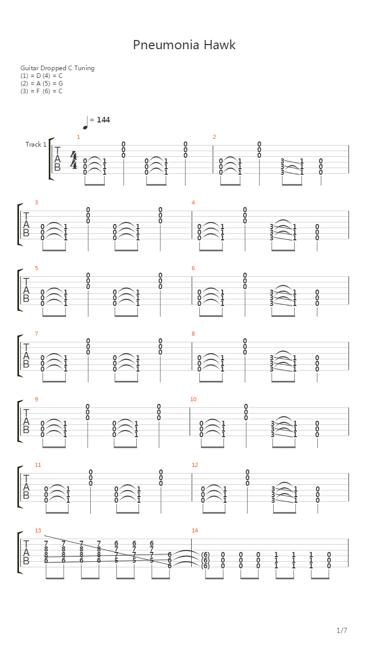 Pneumonia Hawk吉他谱