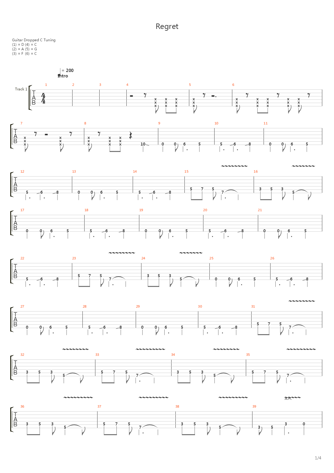 Regret吉他谱