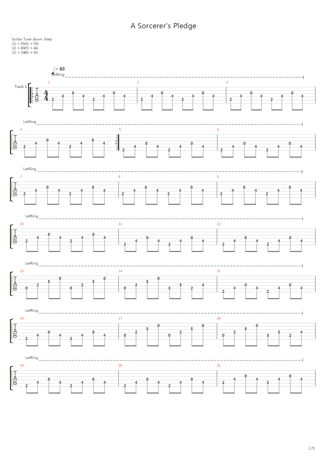 A Sorcerers Pledge吉他谱