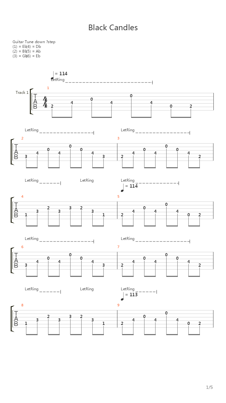 Black Candles吉他谱