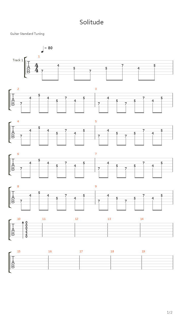 Solitude吉他谱