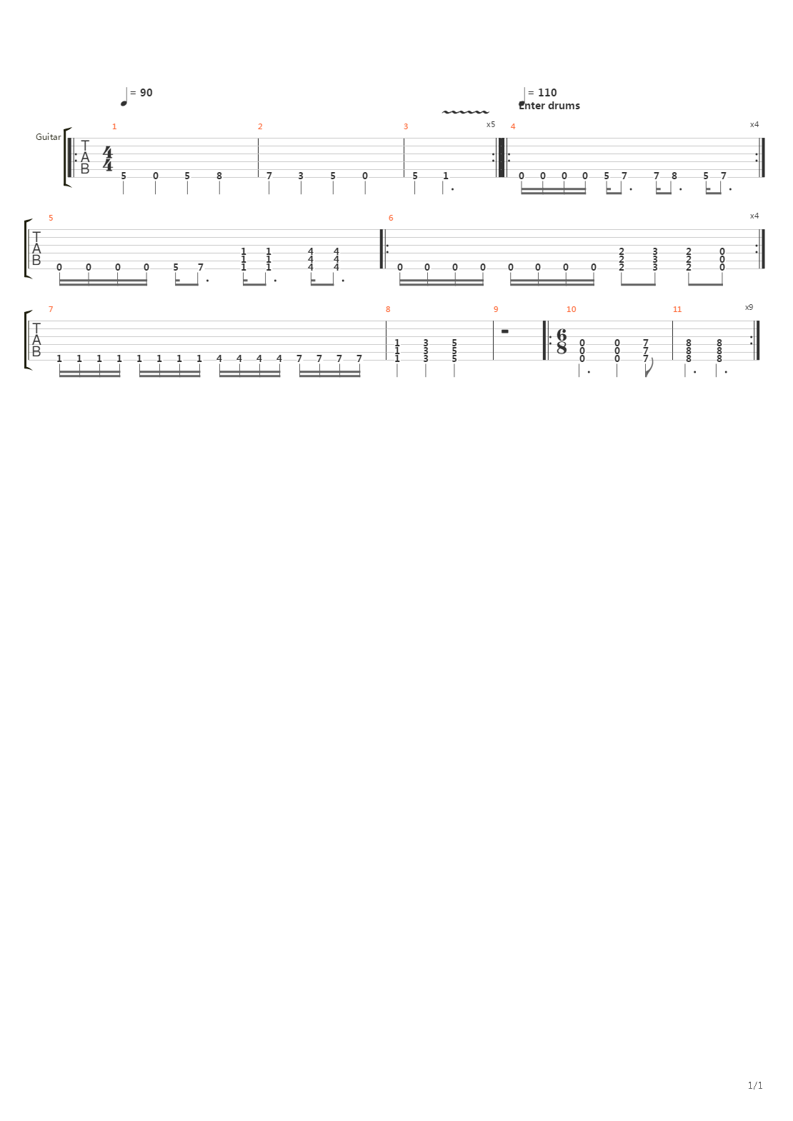 The Bleeding Baroness吉他谱