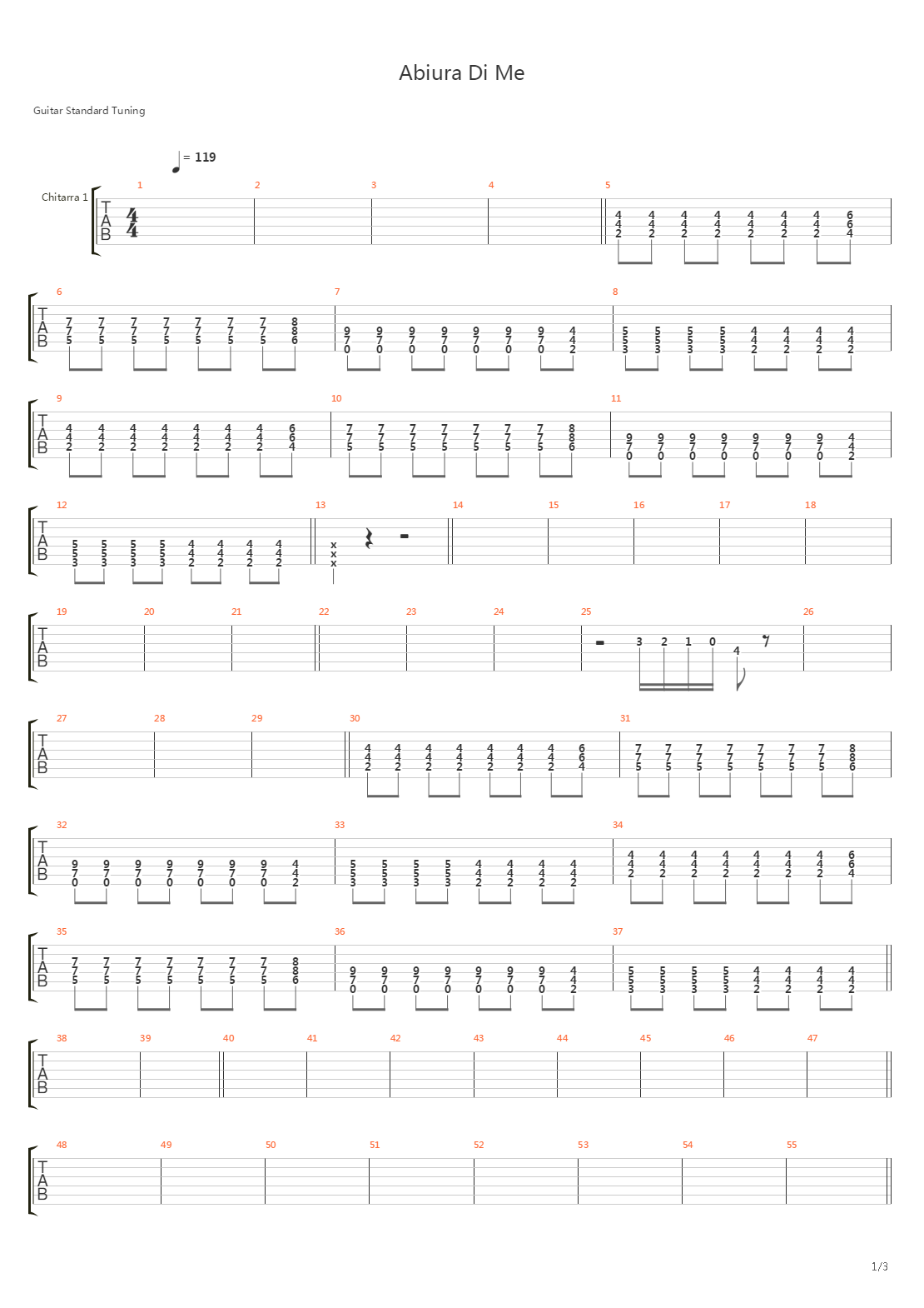 Abiura Di Me吉他谱